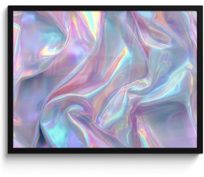 Poster in lijst - Fotolijst 70x50 cm - Posters - Golvend - Pasteltinten - Glanzend - Stof - Posterlijst zwart - Decoratie - Wanddecoratie woonkamer - Muurdecoratie slaapkamer