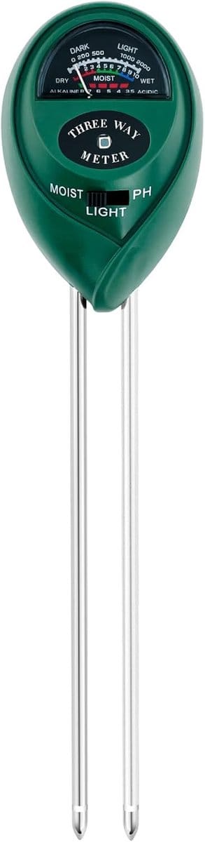 Bodemmeter 3-in-1 - Vocht pH meter - Planten Verzorgen - Geen Batterijen Nodig - 26 cm - Groen