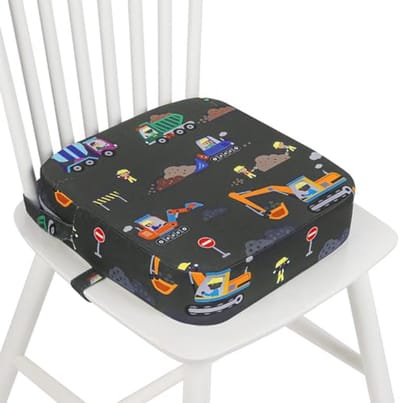 Verstelbare Kinderstoelverhoging met Antislip Onderkant en Wasbare Stof - Cartoon Design - Geschikt voor Diverse Stoelen