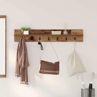vidaXL - Wandgemonteerde - kapstok - Muurmontage - Oudhout - 100 - x - 10,5 - x - 18 - cm