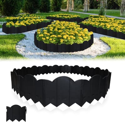 Tuinrand set - Bloembed afscheiding - Tuin opruimen - Flexibel inzetbaar - 30 stuks - Zwart