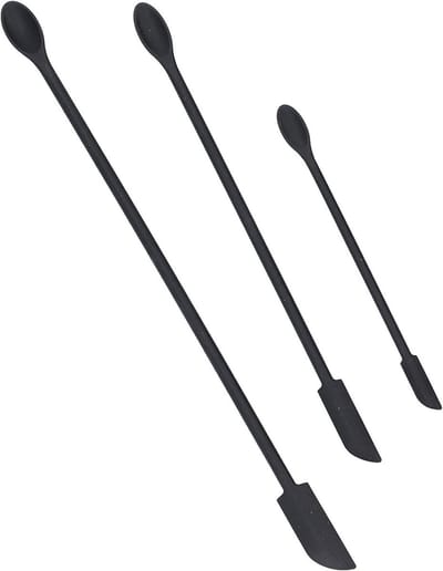 Set van 3 Herbruikbare Siliconen Make-up Spatels met Dubbele Kop voor Keuken en Cosmetica