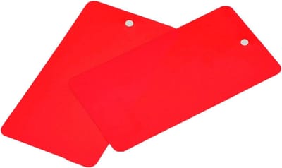 50 Stuks Waterdichte Plastic Verzendlabels 50x90x0.25mm, Lege Hangtags met Oogje voor Productidentificatie en Buitenmarkering, Rood