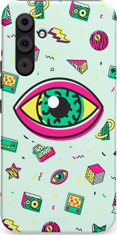 Casetastic Hoesje Geschikt voor Samsung A54 (5G) - Stijlvolle Beschermende Duo-layer Case - Retro 80s vibes