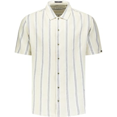 No Excess Shirt Short Sleeve Dobby Vertical Stripe With Linen Cement Größe: XL | Casual hemden Outlet | Herren | Weiß