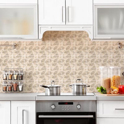 Zelfklevende muurtegelstickers voor keuken en badkamer - 24 cementtegelstickers, terrazzo, Betinah - 24 stickers, 10x10cm