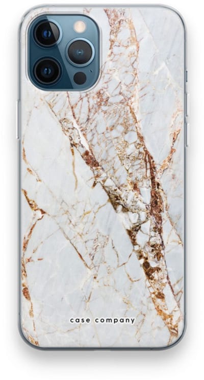 Case Company® - Hoesje geschikt voor iPhone 12 Pro hoesje - Goud marmer - Soft Cover Telefoonhoesje - Bescherming aan alle Kanten en Schermrand