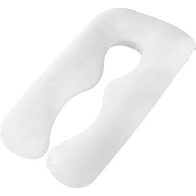 70*130 cm Grote Maat Puur Katoen Stof Multifunctioneel Zwangerschapskussenhoes Katoen Comfort Zachte Hoes U-Vorm voor Zwangere Vrouwen wit