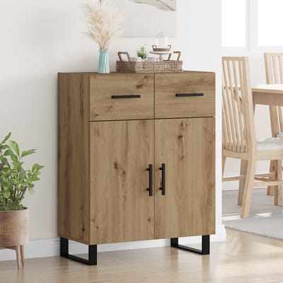vidaXL Dressoir Artisan Eiken 69,5 x 34 x 90 cm Bewerkt hout