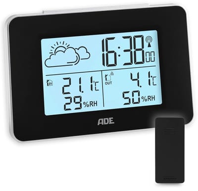 Weerstation Draasloos Binnen/Buiten - Weerstation - Zwart - Draadloze Buitenvoeler - Temperatuur- en Vochtigheidsmeter - Voor Binnen en Buiten