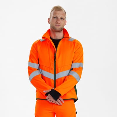 Engel Safety werkjack met 2-weg stretch 1544-314 - Hi-vis Orange / Green - XS