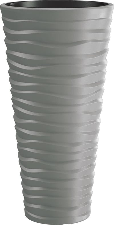 Bloempot Buiten Hoog Rond Sand Slim 30cm STEENGRIJS Prosperplast