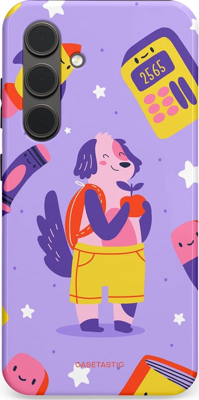 Casetastic hoesje geschikt voor Samsung Galaxy S24 - Dubbellaagse bescherming - Tussen boeken en sterren - Fashion Case - Lavendel Geel