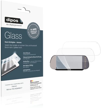 dipos – 2x Matte Pantserfolie geschikt voor Falcon Mirror FN-HDMWC7 | 9H Screenprotector