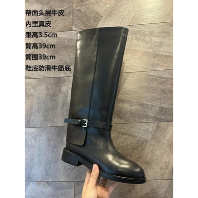 Dames Herfst Winter Instap Hoge Laarzen voor Dames Luxe Design Ronde Neus Rijlaarzen Dames Motorlaarzen 40 gray