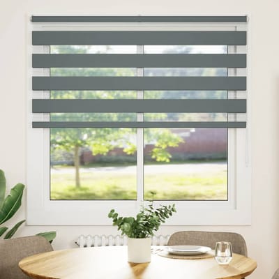 vidaXL - Zebra - rolgordijn - 140x100 - cm - stofbreedte - 135,9 - cm - donkergrijs