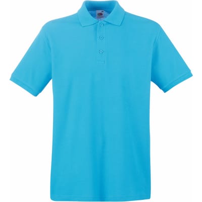 Fruit Of The Loom Premium Heren Poloshirt Met Korte Mouwen (Azure Blauw)