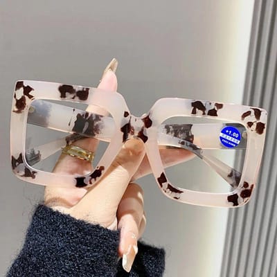 Luxe Merk Designer Groot Montuur Vierkant Leesbril Dames Heren Mode Vintage Leesbril Oversized Presbyopie 2.0