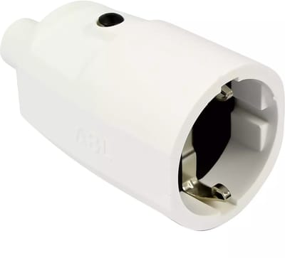Benson Witte PVC stekker met randaarde - 220-250V - 16A - Schroefbevestiging