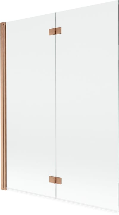 Mexen Mist tweedelige badwand links 130 x 150 , transparant, geborsteld koper - 8A9-130-002-65-00-L