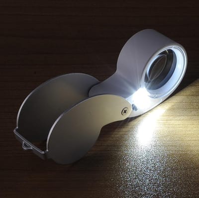 LED Juweliersloep 40x25 inclusief Luxe opbergdoosje / Leesloep / Loeplamp