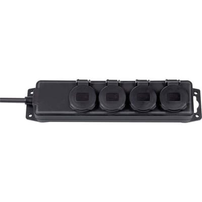 Brennenstuhl buitenstekkerdoos IP44 4-voudig (stekkerdoos voor gebruik op de bouwplaats en permanent buitengebruik, 2m kabel)