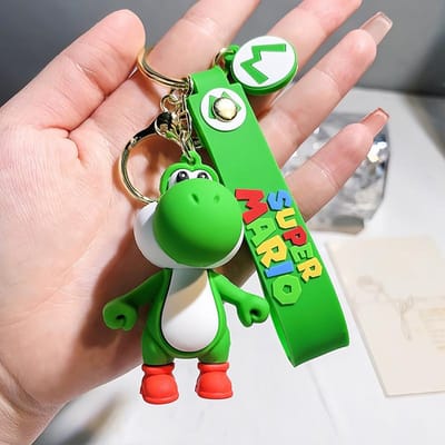 Anime Super Mario Bros Sleutelhanger Hanger Cartoon Mario Luigi Prinses Peach Sleutelhanger Rugzak Tas Autosleutelhanger Rekwisiet Cadeau green