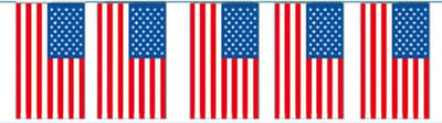 Papieren slinger Amerika/USA - 4 meter - Amerikaanse vlaggetjes - Supporter feestartikelen - Landen decoratie/versiering