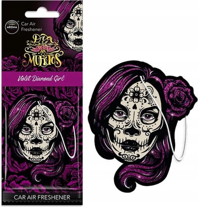AROMA CAR AROMA Dia de los Muertos Auto Luchtverfrisser Stoere Schedel - Violet Girl Spicy Delight