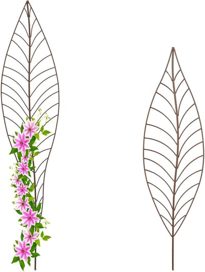 Plantensteun - set van 2 - 147 en 110 cm - tuinsteker - metaal - klimplanten