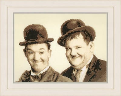 Vervaco Stan Laurel & Oliver Hardy Linnen borduren (pakket)
