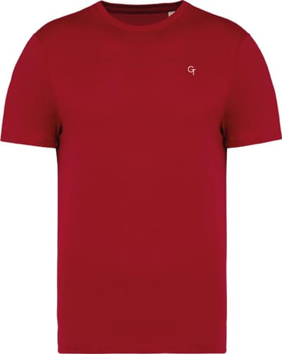 G-TOWN T-Shirt Heren – Small Logo Essential – Rood– Biologisch Katoen – Regular Fit