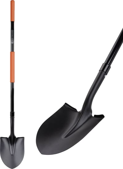 BLACK+DECKER Schep - 148 CM - Roestvrij - Koolstofstalen Kop en Glasvezel Handvat - Zwart