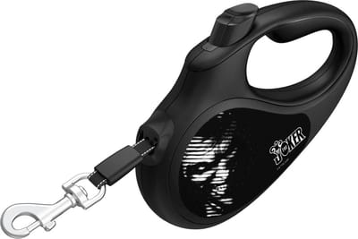 WAUDOG Rollijn / Hondenlijn - Tape - Batman Joker Black - Maat: S - Lengte: 5 meter - Geschikt voor honden tot maximaal 15 kg.