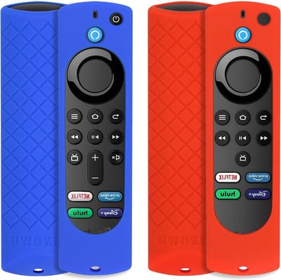 Universele Afstandsbediening Hoes voor Firestick 4K en 3e Generatie - 2 Pack met Lanyard in Rood en Blauw, Bescherming en Grip voor je Afstandsbediening