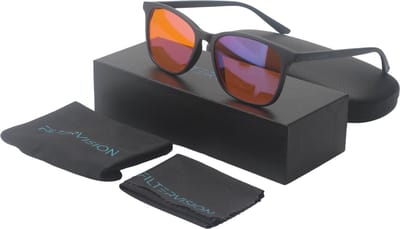 Filtervision Slaapbril - Blauw Licht Bril met Oranje Lens - Zonder Sterkte - Blue Light Glasses - Computerbril - Beeldschermbril - Voor 's Avonds - Beter Slapen - Unisex - Matt Black