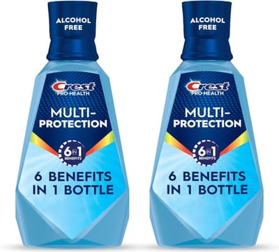 Crest Pro Health Mondwater Multi-Protection 2 x 1L – Alcoholvrij Mondspoelmiddel met Fluoride – Bescherming tegen Gaatjes, Slechte Adem & Tandglazuurherstel