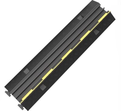 Zwart/Geel Kabeldrempel - Kabelbrug - 2 Kanalen - Enkel Stuk - 100 cm - Compact en Handig