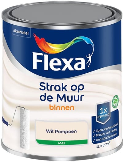 Flexa - Strak Op De Muur Binnen Mat - Wit Pompoen - Mengverf - 1 L