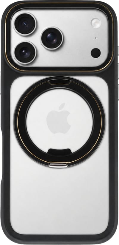 Mastersøn iPhone 17 Pro Hoesje met Ring & MagSafe - Zwart - Geschikt voor MagSafe