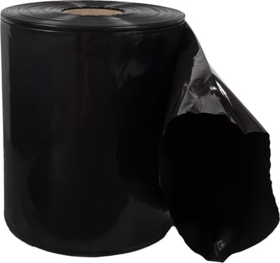 Kortpack - Zwarte Buisfolie 30cm breed x 250mtr lang - 100my dik - 1 Rol - Ondoorzichtig - Slangenfolie - (016.0105)