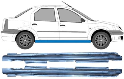 Volledige dorpel voor Dacia Logan 2004-2009 / Links + Rechts / Set