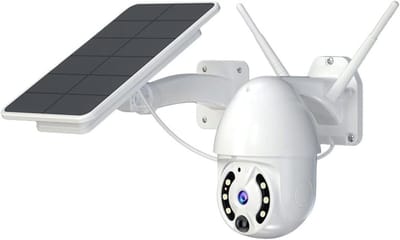 Beveiligingscamera Buiten - Draadloze Camera - Woning Bewaken - Zonne-energie Voeding - 5MP Resolutie - Wit