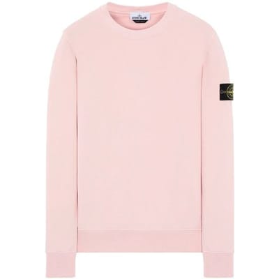 Stone Island Basic Ronde Hals Lichtroze Heren Tops 741563051-V0082 S white