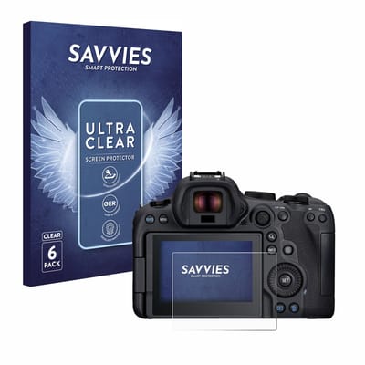 Savvies - Screenprotector voor Canon EOS R6 Mark II - Folie Beschermfolie transparant 6 Stuks