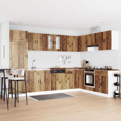 vidaXL - Waskompkast - Porto - 2 - st - Bruin - 80 - x - 46 - x - 81,5 - cm - Bewerkt - hout