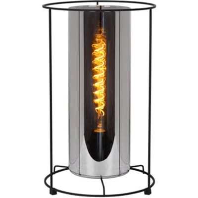 Lucide Tafellamp Dounia - Zwart Fumé Glas - Diam. 25cm - E27