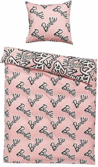 Barbie Eenpersoons Dubbelzijdig Dekbedovertrek - 140 x 200 cm. 70% Polyester 30% Katoen.