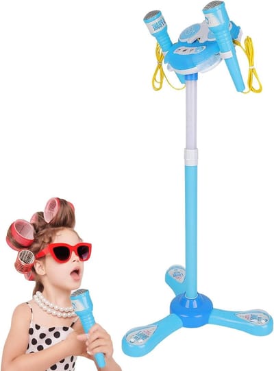 Karaoke Microfoon - Zangspeelgoed - Muziek Plezier - Afneembare Microfoon - 89 cm Hoog - Blauw