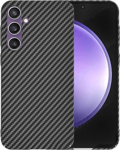 Hoesje geschikt voor Samsung Galaxy S23 FE - Techsuit Carbonite FiberShell Carbon Back Cover - Zwart